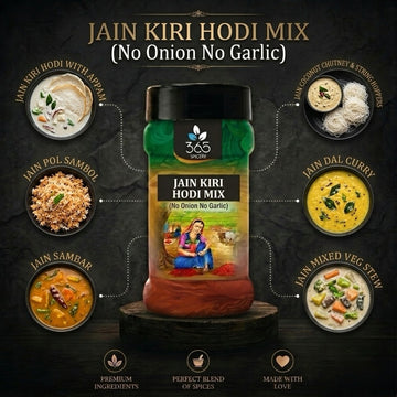 Jain Kiri Hodi Mix | No Onion No Garlic | Jain-Friendly | No Artificial Flavours | Authentic Coconut | 365 Spicery