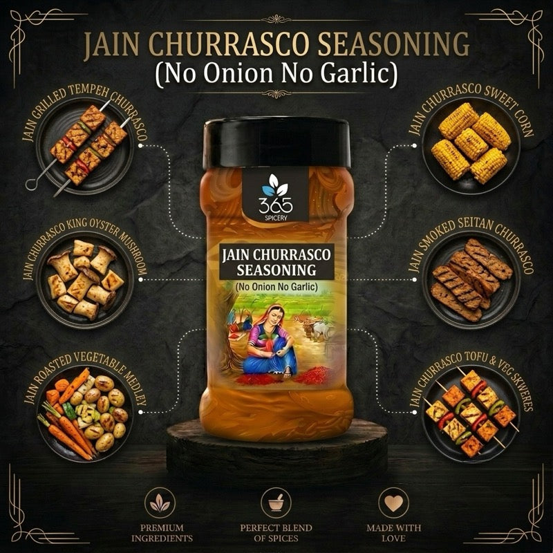 JAIN CHURRASCO SEASONING | No Onion No Garlic | Jain-Friendly | Natural Ingredients | For BBQ Grills | 365 Spicery