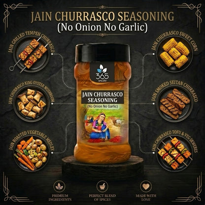JAIN CHURRASCO SEASONING | No Onion No Garlic | Jain-Friendly | Natural Ingredients | For BBQ Grills | 365 Spicery