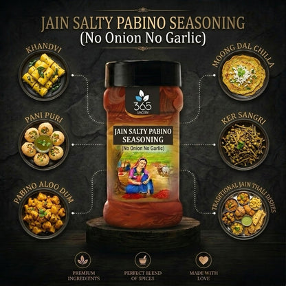 JAIN SALTY PABINO SEASONING | No Onion No Garlic | Jain-Friendly | Premium Quality | Unique Savory | 365 Spicery