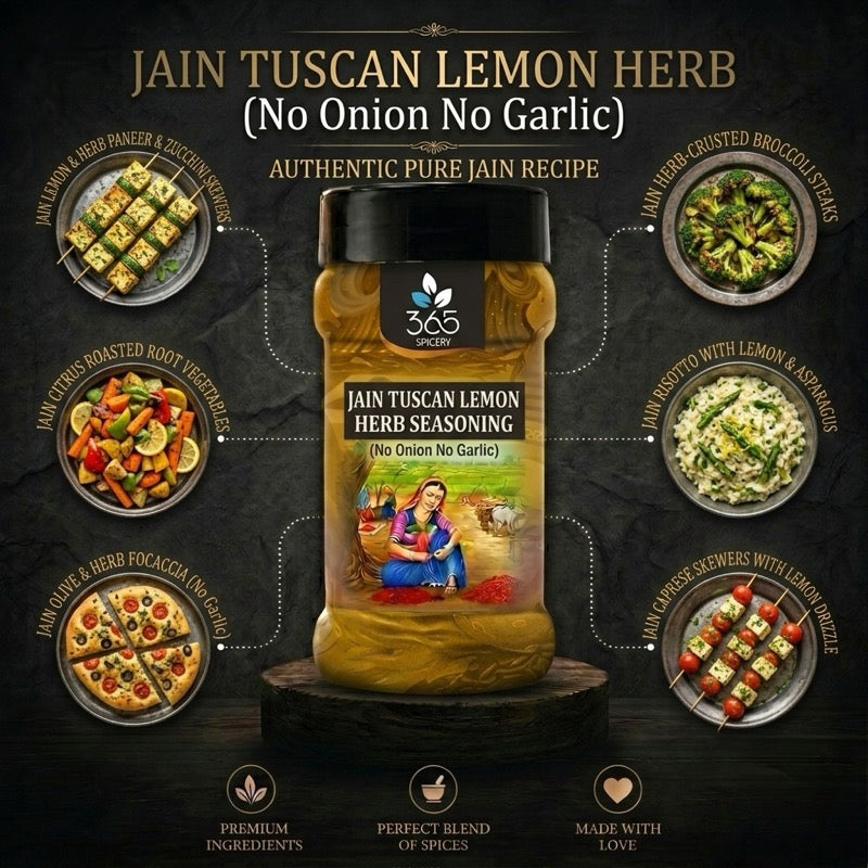 JAIN TUSCAN LEMON HERB | No Onion No Garlic | Jain-Friendly | Vegan | Fresh Citrus & Herb Infusion | 365 Spicery