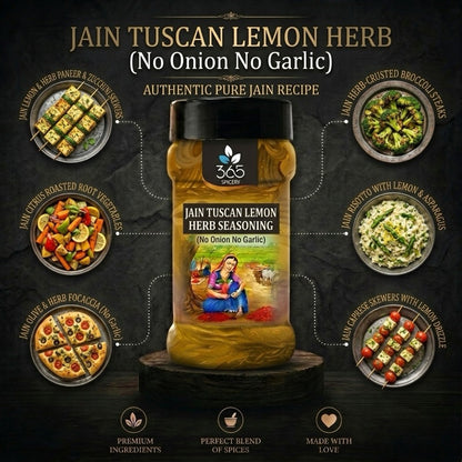 JAIN TUSCAN LEMON HERB | No Onion No Garlic | Jain-Friendly | Vegan | Fresh Citrus & Herb Infusion | 365 Spicery
