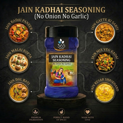Jain Kadhai Seasoning | No Onion No Garlic | Jain-Friendly | Natural Ingredients | Authentic Indian | 365 Spicery