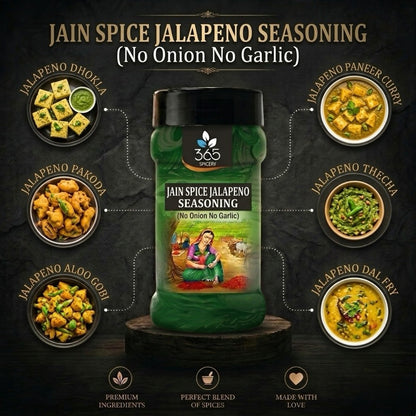 Jain Jalapeno Seasoning | No Onion No Garlic | Jain-Friendly | Spicy Fries & Popcorn | Vegan | 365 Spicery