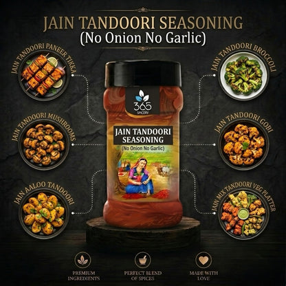 Jain Tandoori Chat Seasoning | No Onion No Garlic | Jain-Friendly | Natural Ingredients | Grill | 365 Spicery
