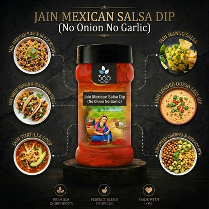 Jain Mexican Salsa Dip | No Onion No Garlic | Jain-Friendly | Natural Ingredients | Tangy & Zesty Dip | 365 Spicery