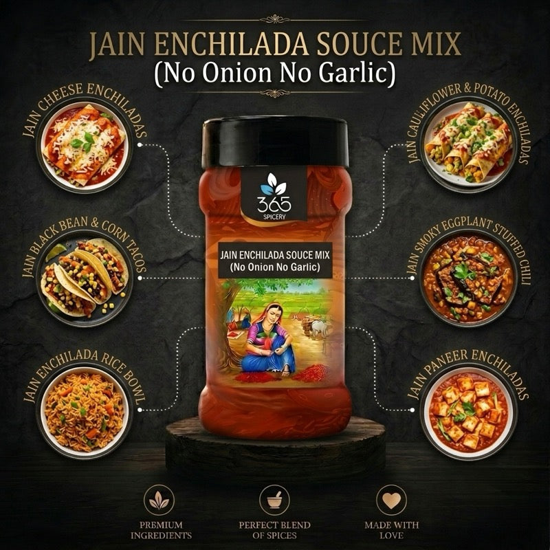Jain Enchilada Sauce Mix | No Onion No Garlic | Jain-Friendly | Natural Ingredients | Authentic Flavor | 365 Spicery
