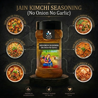 Jain Kimchi Seasoning | No Onion No Garlic | Jain-Friendly | Vegan | Tangy & Spicy Fermented Taste | 365 Spicery