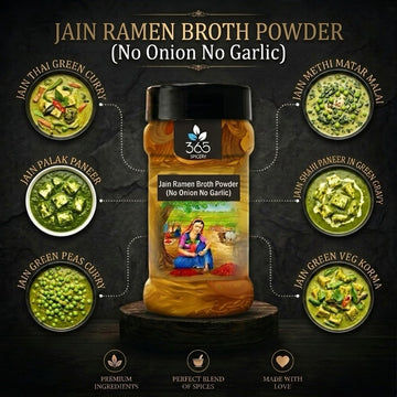 Jain Ramen Broth Powder | No Onion No Garlic | Jain-Friendly | Vegan | Authentic Umami Flavor | 365 Spicery