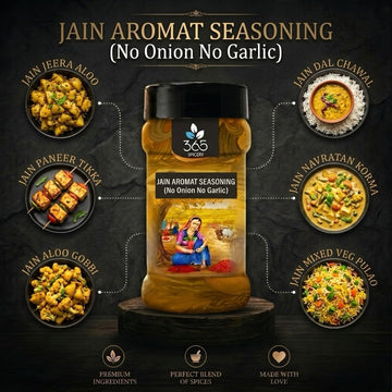 Jain Aromat Seasoning | No Onion No Garlic | Jain-Friendly | Natural Ingredients | Premium Quality | 365 Spicery