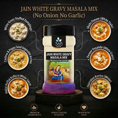 Jain White Gravy Masala Mix | No Onion No Garlic | Jain-Friendly | Premium Quality | Gluten-Free | 365 Spicery