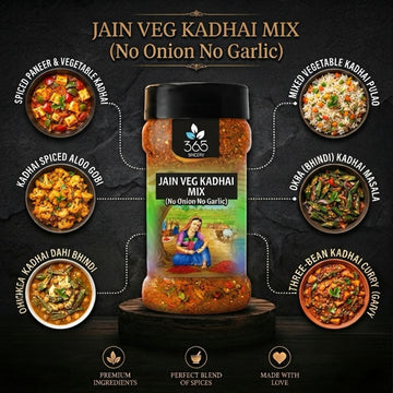 Jain Veg Kadhai Mix | No Onion No Garlic | Jain-Friendly | Traditional Indian Curry Base | Pure | 365 Spicery