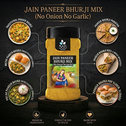 Jain Paneer Bhurji Mix | No Onion No Garlic | Jain-Friendly | No Artificial Flavours | Gluten-Free | 365 Spicery