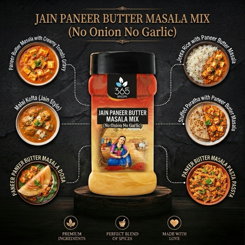 Jain Paneer Butter Masala mix | No Onion No Garlic | Jain-Friendly | Vegan | Premium Quality | 365 Spicery