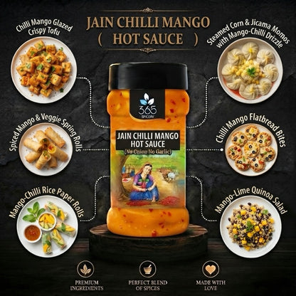 Chilli Mango Hot Sauce | No Onion No Garlic | Jain-Friendly | Sweet & Spicy | No Artificial Colours | 365 Spicery