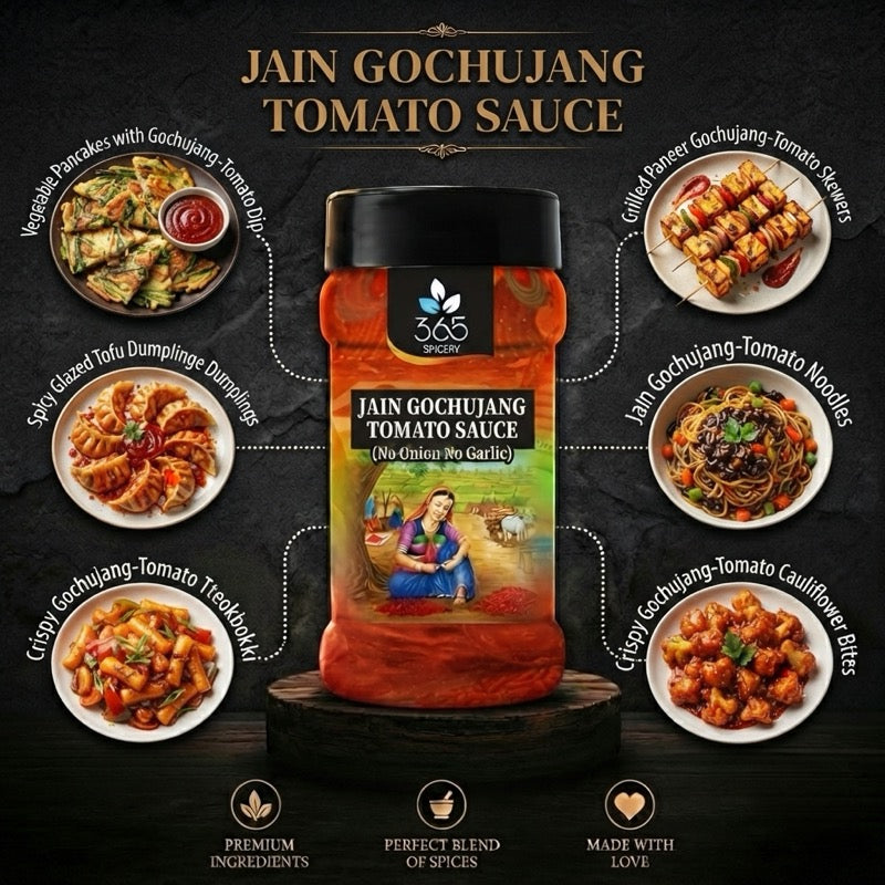 Gochujang Tomato Sauce Powder Mix | Jain-Friendly No Onion No Garlic | Natural Ingredients | Premium Quality | 365 Spicery