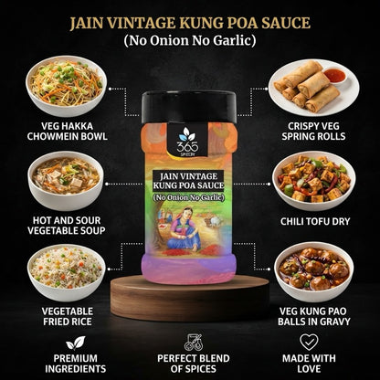 Vintage Kung Pao Sauce Powder Mix | Jain-Friendly No Onion No Garlic | Gluten-Free | No Artificial Colours | 365 Spicery
