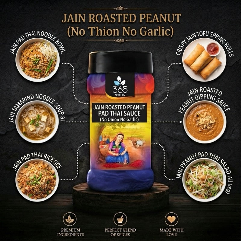 Jain Roasted Peanut Pad Thai Sauce Powder Mix | No Onion No Garlic | Natural Ingredients | 365 Spicery