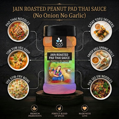 Jain Roasted Peanut Pad Thai Sauce Powder Mix | No Onion No Garlic | Natural Ingredients | 365 Spicery