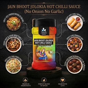 Bhoot Jolokia Hot Chilli Sauce | Jain-Friendly No Onion No Garlic | Natural Ingredients | 365 Spicery