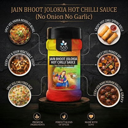 Bhoot Jolokia Hot Chilli Sauce | Jain-Friendly No Onion No Garlic | Natural Ingredients | 365 Spicery