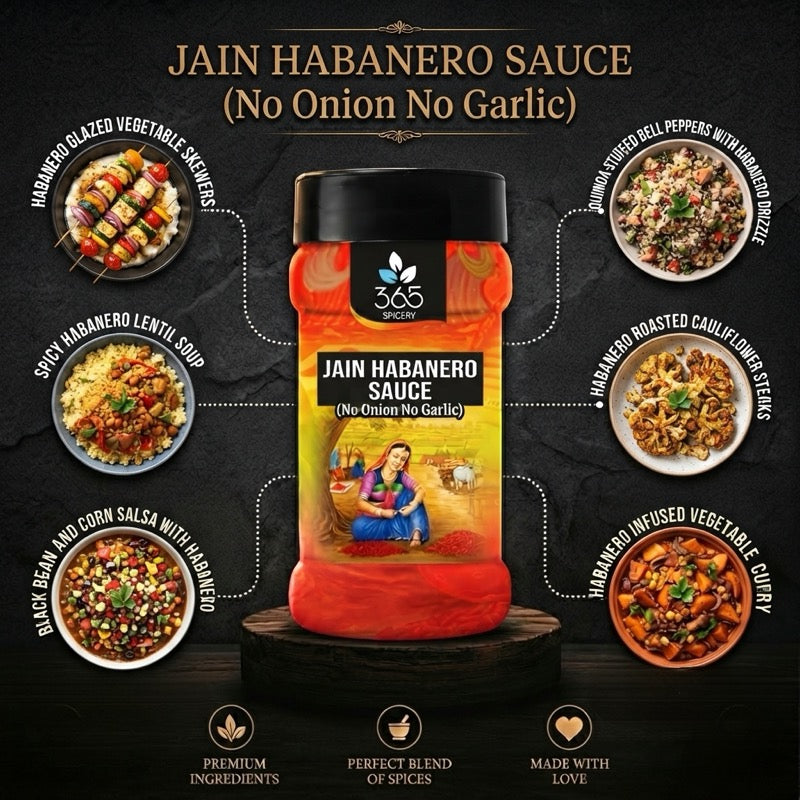 Habanero Sauce Powder Mix | Jain-Friendly No Onion No Garlic | Vegan | Premium Quality | 365 Spicery