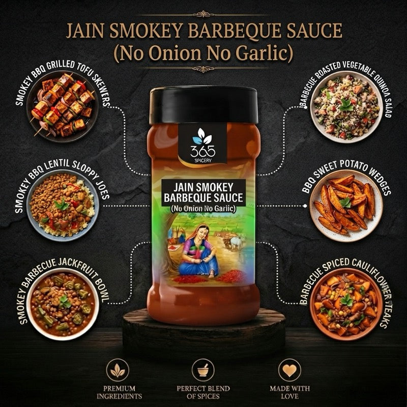 Smoked Applewood Barbeque Sauce Powder Mix | No Onion No Garlic | Jain-Friendly | Vegan | Natural Ingredients | 365 Spicery