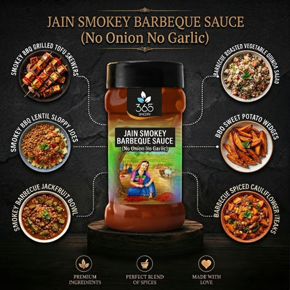 Smoked Applewood Barbeque Sauce Powder Mix | No Onion No Garlic | Jain-Friendly | Vegan | Natural Ingredients | 365 Spicery