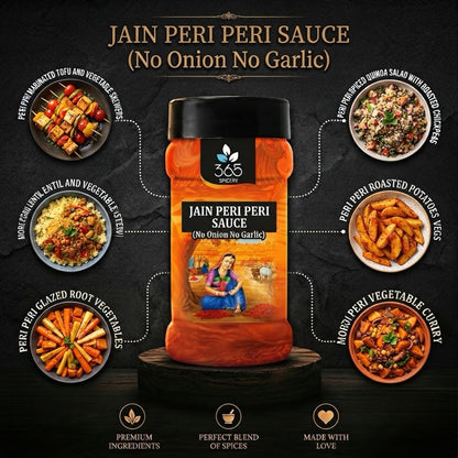 Peri Peri Sauce | Jain-Friendly No Onion No Garlic | Natural Ingredients | No MSG | 365 Spicery