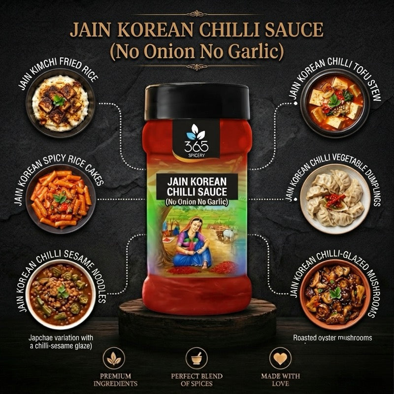 Korean Chilli Sauce | Jain-Friendly No Onion No Garlic | Natural Ingredients | No Artificial Colours | 365 Spicery