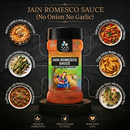 Romesco Sauce | Jain-Friendly No Onion No Garlic | Gluten-Free | No MSG | Made in India | 365 Spicery