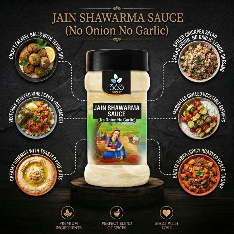 Shawarma Sauce | Jain-Friendly No Onion No Garlic | Authentic Taste | No Artificial Colours | 365 Spicery