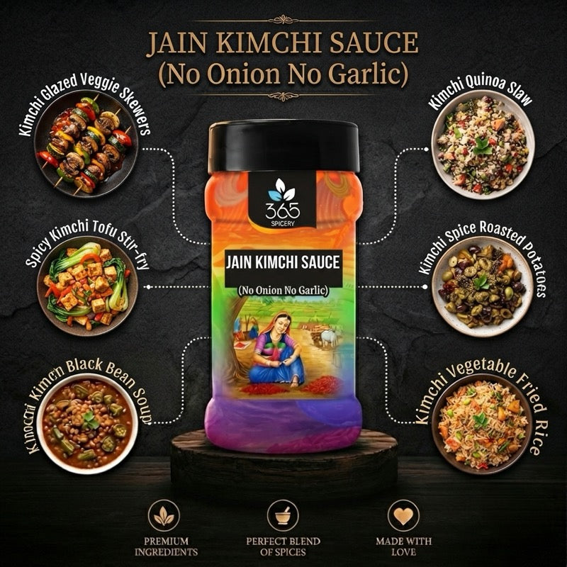 Kimchi Sauce | Jain-Friendly No Onion No Garlic | Natural Ingredients | No Artificial Colours | 365 Spicery