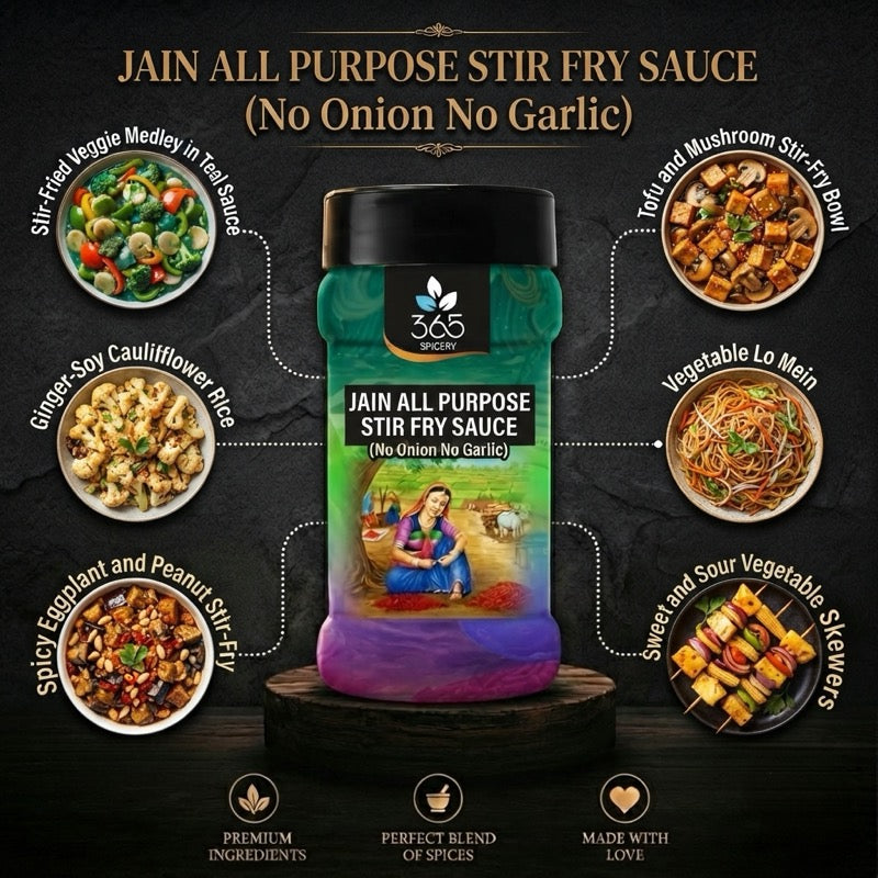 All Purpose Stir Fry Sauce | Jain-Friendly No Onion No Garlic | Gluten-Free | Premium Quality | 365 Spicery