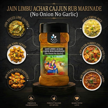 Limbu Achar Cajun Rub Marinade | No Onion No Garlic | Jain-Friendly | No Artificial Colours | 365 Spicery