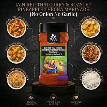 Red Thai Curry N Roasted Pineapple Thecha Marinade | No Onion No Garlic | Jain-Friendly | 365 Spicery