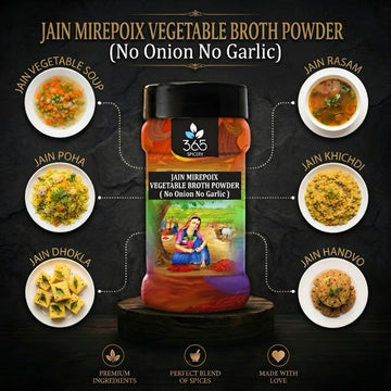 Mirepoix Vegetable Broth powder | Classic Culinary Base | Natural Ingredients | Jain-Friendly | 365 Spicery