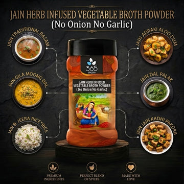 Vegetable Bouillon & Broth powder | Pure Natural Ingredients | Gluten-Free | Jain-Friendly | 365 Spicery
