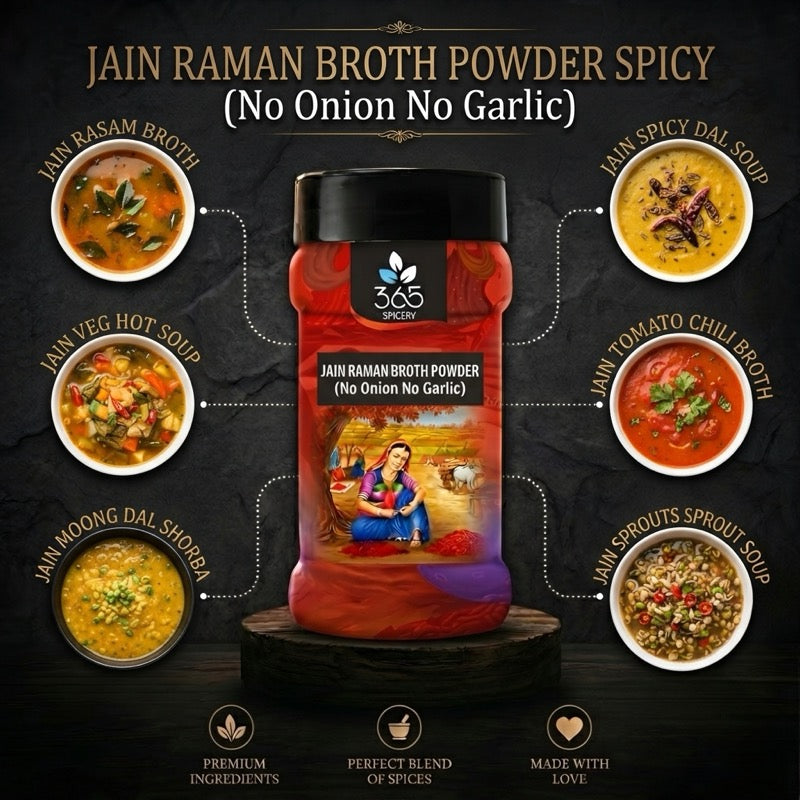 Raman broth powder spicy | Bold Traditional Taste | No Artificial Flavours | Jain-Friendly | 365 Spicery