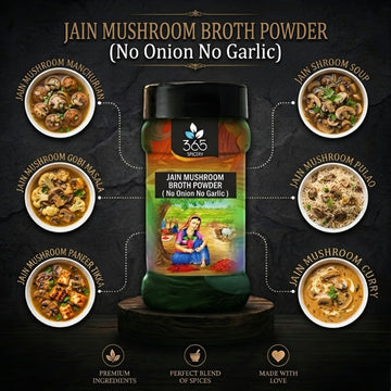 Mushroom broth powder | Rich Savoury Flavour | No Artificial Colours | Jain-Friendly | 365 Spicery