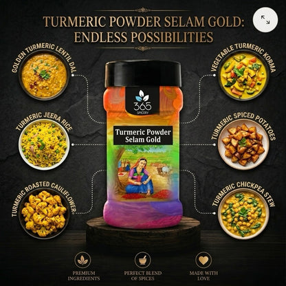 Turmeric Powder Selam Gold | Premium Culinary Spice | Natural Ingredients | Vegan | Pure | 365 Spicery