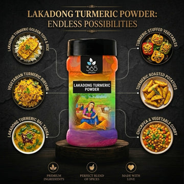 Lakadong Turmeric Powder | Potent Medicinal Spice | Natural Ingredients | Vegan | Gluten-Free | 365 Spicery