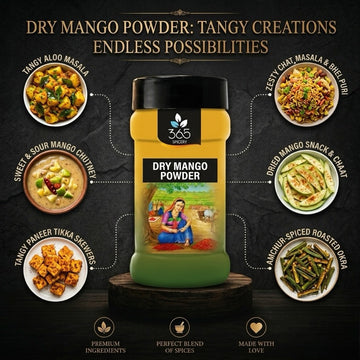 Dry Mango Powder | Amchur | Tangy Sour Spice | No Artificial Colours | Vegan | Gluten-Free | 365 Spicery