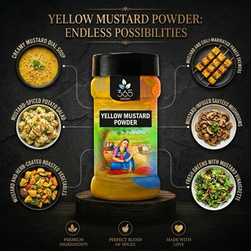 Yellow Mustard Powder | Pungent Culinary Spice | Natural Ingredients | Vegan | Gluten-Free | 365 Spicery