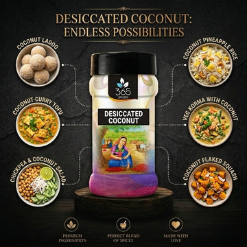 Desiccated Coconut | Fine Shredded Texture | Natural Baking Ingredient | Vegan | Gluten-Free | 365 Spicery