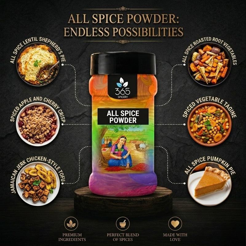All Spice Powder | Pimento Blend | Warm Aromatic Seasoning | No Artificial Colours | Vegan | 365 Spicery