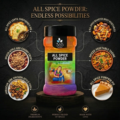 All Spice Powder | Pimento Blend | Warm Aromatic Seasoning | No Artificial Colours | Vegan | 365 Spicery