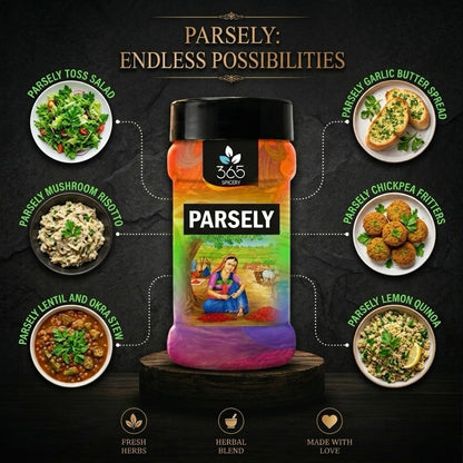 Parsley | Fresh Dried Culinary Herb | Perfect Garnish for Salads & Soups | Natural Ingredients | Gluten-Free | 365 Spicery