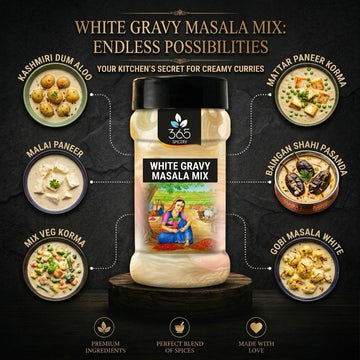 White Gravy Masala Mix | Mild Creamy Cashew Curry Base | Gluten-Free | No Artificial Colours | 365 Spicery