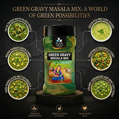 Green Gravy Masala mix | Fresh Herb-Based Curry Blend | Natural Ingredients | No MSG | Made in India | 365 Spicery